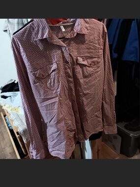 Cinch Men's Maroon Geo Print Western Snap Shirt